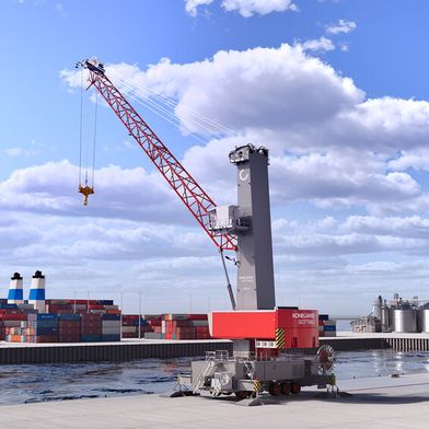 Der Konecranes Gottwald ESP.4 ist zwar der kleinste Hafenmobilkran der Finnen, aber dennoch leistungsstark. (Bild: Konecranes)
