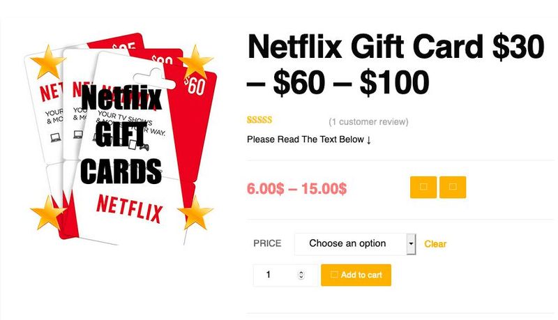 Illegale Netflix-Geschenkgutscheine in verschiedenen Ausführungen können über das Darknet geordert werden. (Bild: Bitdefender)