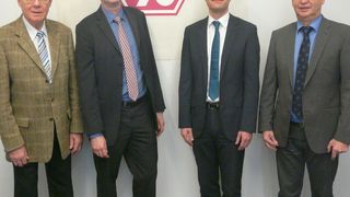 Erweiterte Führungsmannschaft (v.l.): Dr. Manfred Gössling (Inhaber), Dr. Frank Will (techn. GF), Dipl.-Volksw. Thomas Grafen (kfm. GF) sowie Werner Völlings (kfm. GF). (Bild: Gössling)