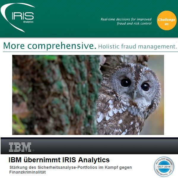 IBM IRIS erkennt Betrugsmuster bei Finanztransaktionen.