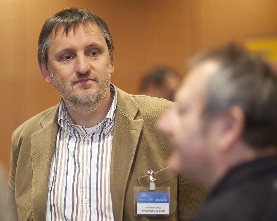 Netzwerker Michael Kuttig, Kuttig Electronic, und Klaus Rockstroh, Eurocircuits (Archiv: Vogel Business Media)