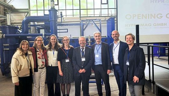 V.l.n.r.: Sofija Kovacic, Valerie Bahr, Eva Kopf, Maëva Pratlong, Carlo Burkhardt, Jonathan Loeffler, Nelson Brito, Charlotte Schlicke(Bild:  Steinbeis Europa Zentrum)