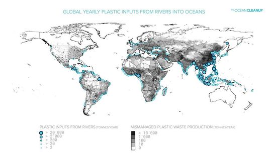Wenn der „Nachschub“ an Plastikmüll nicht abnimmt, wird mehr Kunststoffabfall über die Flüsse ins Meer gelangen als jedes Reinigungsprojekt herausholen könnte.(Bild:  The Ocean Cleanup)
