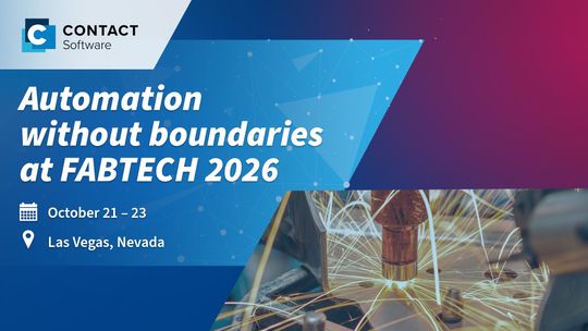 Contact Software zeigt auf der FABTECH 2026 in Las Vegas, wie durchgängige Automatisierung und KI Fertigungsprozesse unterstützen.(Bild:  Contact Software)