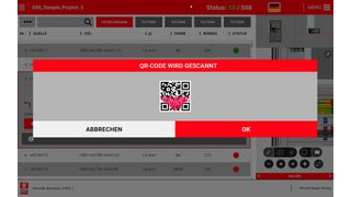 Mit Eplan Smart Wiring 2.7 scannt der Anwender einen bereitgestellten QR-Code mit Informationen zum Projekt und Speicherort auf dem Server und das zum Auftrag gehörende Projekt wird direkt geöffnet.  (Eplan)