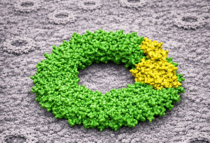 Molekulares Lego in Zellen  Wichtige Enzyme in unseren Zellen, so genannte Peroxiredoxine, lassen sich flexibler kombinieren als bislang angenommen.  Indem Zellen zwei Bausteine mit unterschiedlichen Eigenschaften miteinander kombinieren, können sie viele verschiedene Protein-Komplexe bilden und so aus nur zwei Bausteinen eine große Vielfalt an molekularen Strukturen und Funktionen erzeugen. Mithilfe biochemischer und bildgebender Verfahren haben Forscher nun entdeckt, dass diese Vermischung in Organismen von Hefen über Menschen bis hin zu Pflanzen und Parasiten stattfindet. Die Wissenschaftler vermuten, dass dieses Konzept von molekularen Lego-Bausteinen Zellen helfen könnte, Stressreaktionen und Signalwege fein abzustimmen. Beteiligt waren Tams der Universität des Saarlandes, der RPTU Kaiserslautern-Landau, der VIB-VUB Brüssel und kooperierender Institutionen. Das Bild zeigt Peroxiredoxin-Heteroassemblies, die über ein Negativkontrast-Elektronenmikroskopie-Grid verteilt sind. Ein Heterodekamer tritt scharf hervor und veranschaulicht die strukturelle Vielfalt zellulärer antioxidativer Enzyme.   Hier gehts zur Originalmeldung Wissenschaftsbild des Tages vom 17.3.2026  (Bild: Joris Messens)