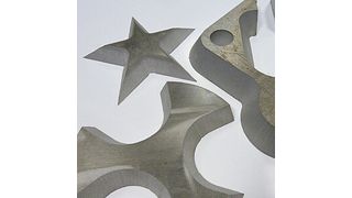 Mithilfe des Wasserstrahls sauber und sogar schräg geschnittene Teile. (Bild: Kuhn)