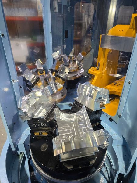 The Matsuura MX-330 loaded with parts at WES2 (Source: Vericut)