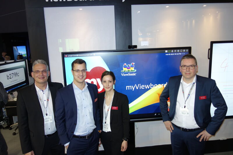 Das ViewSonic Team (v. l.) Jürgen Bösl, Dominic Mein, Sarah Klammer und Thomas Müller. (Bild: IT-BUSINESS)