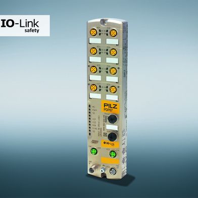 
Die schnelle Inbetriebnahme modularer und dezentraler Produktionsanlagen übernimmt im IO-Link Safety System von Pilz u.a. der IO-Link Safety Master PDP67 als dezentrale Schnittstelle zur übergeordneten Sicherheitssteuerung.  (Bild: Pilz GmbH & Co. KG)