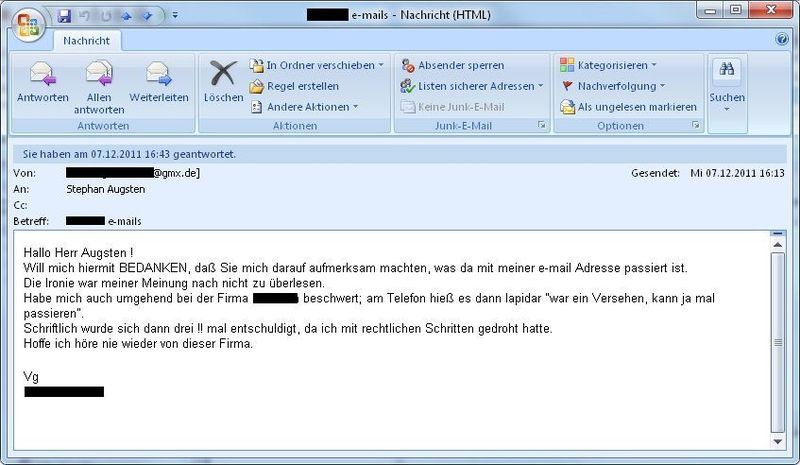 Und wenn nur eine dankbare Reaktion kommt, ist der Security-Redakteur glücklich. (Archiv: Vogel Business Media)