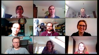 Das Miteinander im Büro ist dem Miteinander via Videokonferenz gewichen: Nahezu täglich trifft sich das PROCESS-Team „digital“ für Themenbesprechungen, Abstimmungen und natürlich auch gegenseitiges Mutmachen in schwierigen Zeiten. Obere Reihe von links: Gabriele Ilg, Manja Wühr, Dr. Jörg Kempf; mittlere Reihe von links: Dominik Stephan, Wolfgang Ernhofer, Marlen Wehner; untere Reihe von links: Matthias Back, Anke Geipel-Kern, Kristin Breunig (Bild: Manja Wühr)