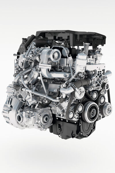 Der Ingenium-Diesel mit vier Zylindern treibt die Mittelklasse-Modelle von Jaguar und Land Rover an. Er soll minimal 4,9 Liter auf 100 Kilometern verbrauchen. (JLR)