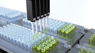 Bei einem Pipettierroboter, der sich in allen drei Raumdimensionen bewegt, erfolgt die Überwachung der Motorsteuerung mit magnetischen Absolutsensoren, die ein Positionsfeedback an die Steuereinheit zurückgeben. (Bild: Siko)