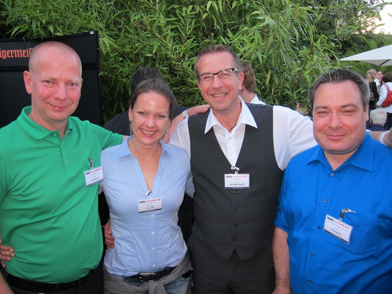 (v. l.) Jens Kuhlmann, Deutsche Telekom, Hannah Lamotte, IT-BUSINESS, Jörg von der Heydt, Fortinet, und Frank Flämmich, Deutsche Telekom (Bild: IT-BUSINESS)