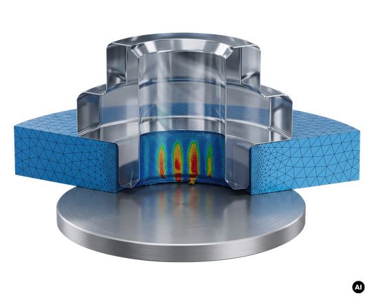 Konstrukteure müssen Belastungen, relevante Geometrieparameter sowie Reserven bei Funktion und Festigkeit bewerten. Die Finite-Elemente-Methode (FEM) hilft dabei, diese Zusammenhänge sichtbar zu machen.(Bild:  Arnold Umformtechnik)