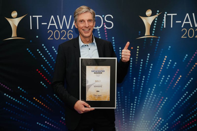 Jan-Rainer Lahmann von IBM freut sich über den Quantensprung auf die Gold-Position. (Bild:  Manuel Emme Fotografie)