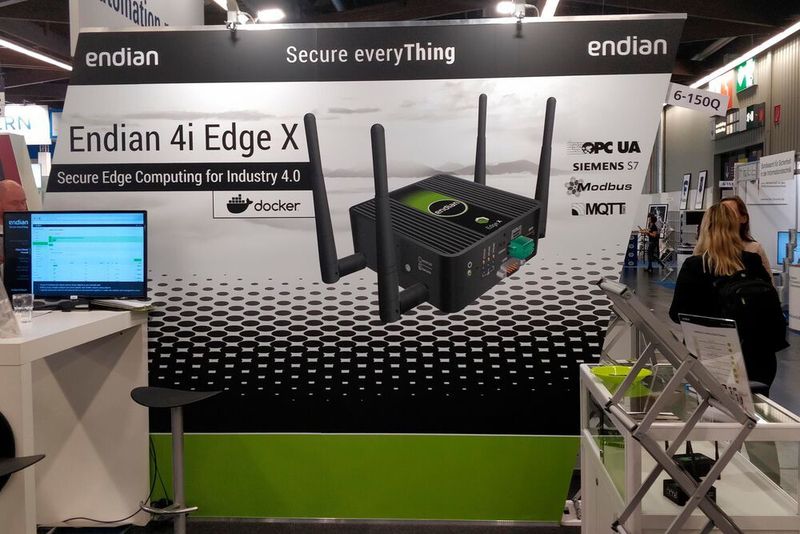 Endian
Der Cyber-Security-Hersteller Endian ist auf der Messe mit einer aktuellen Neuerscheinung auf der Messe vertreten. Das Unternehmen stellt den Endian 4i Edge X vor – ein IIoT-Gateway, das jetzt über Edge Computing und Container-Technologie verfügt. Das Gateway kann in verschiedenen Branchen für beispielweise Predicitve Maintenance und Datenauslese eingesetzt werden. Die Daten werden direkt im Gateway verarbeitet und verschlüsselt per VPN in die Cloud übertragen, um so den Sicherheitsaspekt zu erhöhen. Zusätzlich ist das Gateway mit einem lokalen Speicher ausgestattet, um einen Datenverlust bei Internetausfall zu vermeiden. Dem Gateway liegt die Software Endian Switchboard zugrunde. Sie unterstützt gängige Protokolle und die Verwaltung der Gateways.
Mehr Informationen unter endian.com  (Vogel Communications Group)