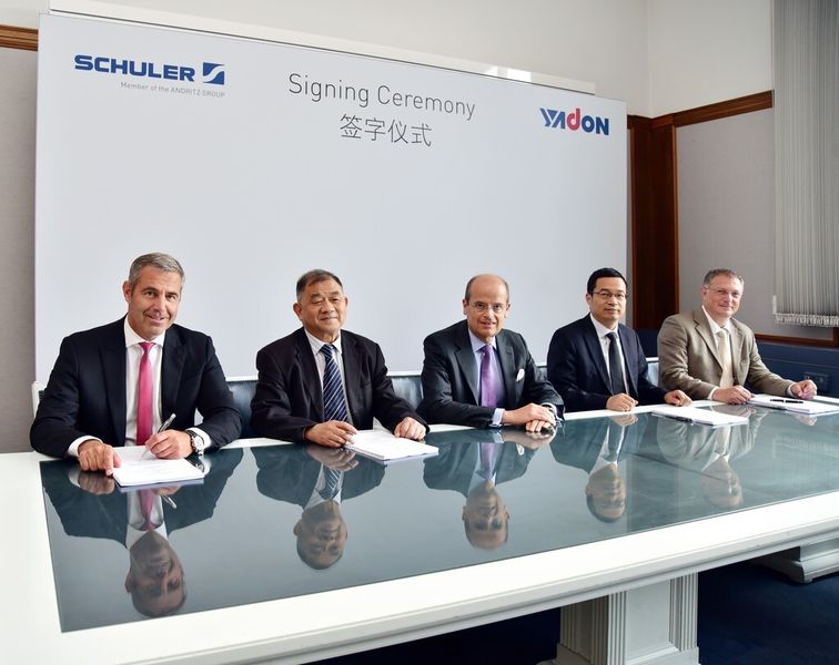 Der deutsche Pressenhersteller Schuler hat einen Kaufvertrag für eine Mehrheitsbeteiligung von mindestens 51 % an Yadon unterschrieben. (Bild: Schuler)