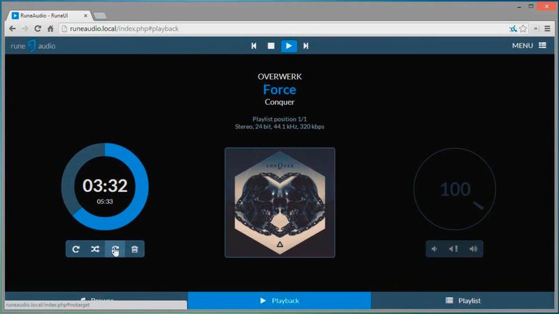 RuneOS ist ein weiteres, von Volumio komplett unabhängiges Musikstreaming-OS für das Raspberry Pi. Es legt einen stärkeren Fokus auf ein schlankes, leicht bedienbares User Interface und unterstützt alle Raspberry Pi Modelle. (Bild: Screenshot / rune audio)
