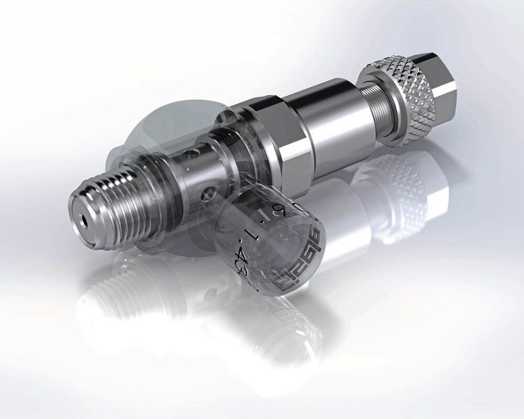 The new Eisele pressure regulator made of stainless steel 1.4301 allows very fine regulation of working pressure between 2 and 8 bar. (Eisele Pneumatics)