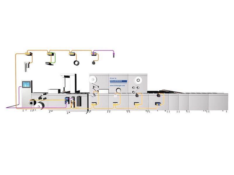 Aufbau des dezentralen Servosystems von Kollmorgen mit dem Einspeisemodul AKD-C und den dezentralen Servoregler AKD-N. (Bild: Kollmorgen)