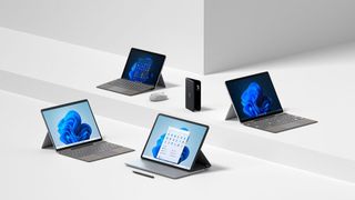 Die neuen Surface-Produkte von Microsoft kommen alle mit dem neuen Betriebssystem Windows 11. (Microsoft)