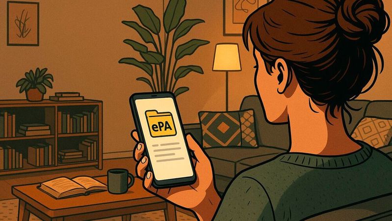 Über die Krankenkassen-App können Patientinnen und Patienten ihre ePA einsehen und auch verwalten.(Bild:  KI-generiert)