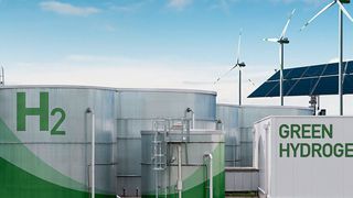 Grüner Wasserstoff ist ein zentraler Baustein der Energiewende. (Bild: ©Shutterstock/Composing Fraunhofer Umsicht)