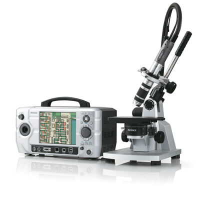 Das Bewegungsanalyse-Digitalmikroskop VW-6000 besteht aus Steuergerät, Objektiv und Stativ.  (Bild: Keyence)