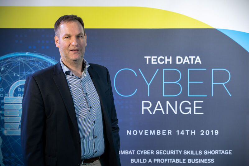 Ralf Stadler, Director Security, Mobility, IoT & Analytics DACH bei Tech Data eröffnet das Cyber Range Event (Tech Data)