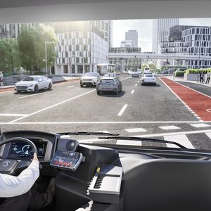 ProViu Mirror verbessert laut Conti die Sicht für Fahrer von Nutzfahrzeugen erheblich.  (Bild:  Continental)