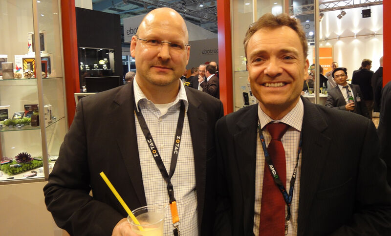 Alte Kollegen unter sich Horst Günther (Zotac, l.) und Thomas Kessler (Sapphire) (IT-BUSINESS)