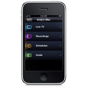 Besitzt der Nutzer zugleich ein iPhone, kann er mit der Eye-TV-App aus dem Appstore auf seinem iPhone via WLAN Live-TV oder seine Aufnahmen ansehen.