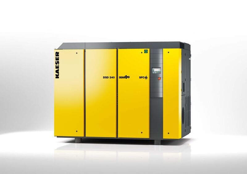 The new DSD rotary screw compressors provide better performance and higher air flow volumes compared to previous models. (Kaeser)