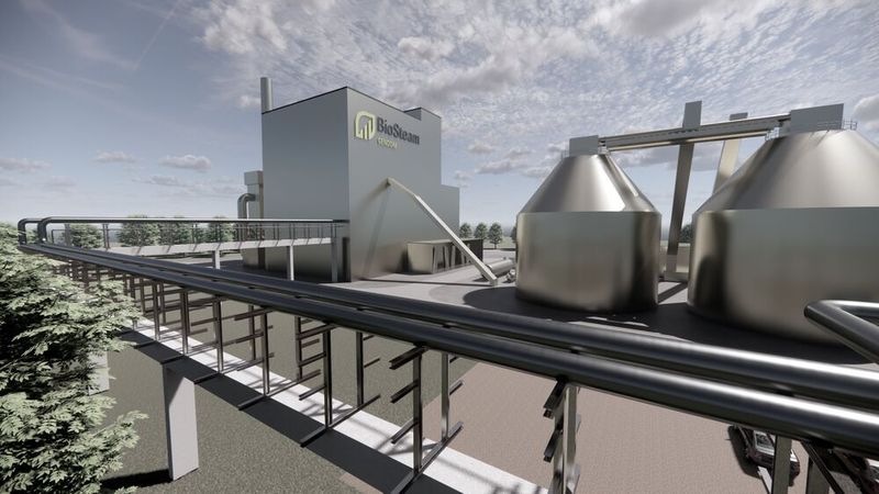 Das neue Biomasseheizkraftwerk sollte die Wärmeversorgung durch das bestehende Gas- und Dampfturbinen-Kraftwerk im Chemiepark Gendorf perspektivisch ersetzen. Stattdessen wird die klimaneutrale Wärmeversorgung nun durch andere Energiequellen gedeckt werden.  (Bild: Infraserv Gendorf)