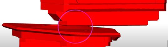 Bild 8: 3-Achsen-Ausgabeformat der Werkzeugbahnsimulation ohne das Kollisionsprüfungsmodul. Die Kollisionen sind in roter Farbe dargestellt.(Bild:  ModuleWorks)