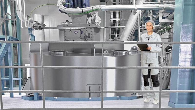 Der Gyraton von amixon vereint große Chargenvoluven bis 100 Kubikmeter mit präziser und schonender Homogenisierung bei minimalem Energieverbrauch.(Bild:  amixon)