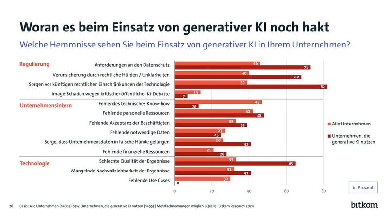 Interessante Erkenntnisse der 2024er KI-Umfrage von Bitkom (Bild: Bitkom)