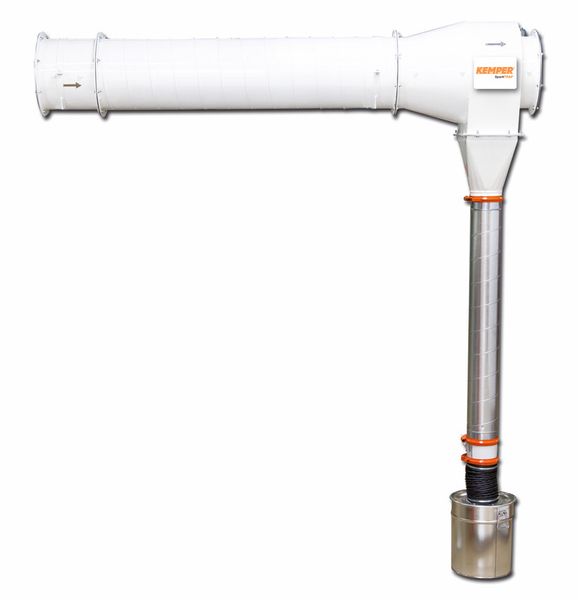 Bereits vor der Filterung verhindert der Funkenvorabscheider Spark Trap, dass Funken und grobe Partikel in die Filteranlage gelangen – mit einem Wirkungsgrad von nahezu 100 %. (Bild: Kemper)