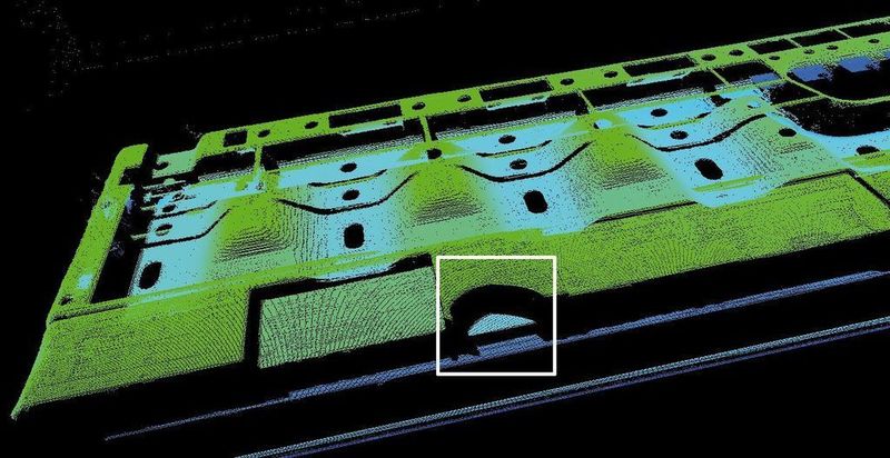 Falschfarben-Visualisierung der 3D-Bilddaten: Ausbruch (Archiv: Vogel Business Media)