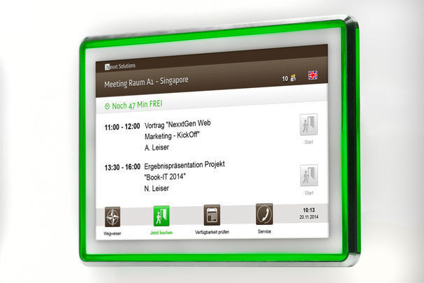 Das Display Power-dSign mit weißem Display und LightGuide in grün (frei) (Bild: Florian Duemig)