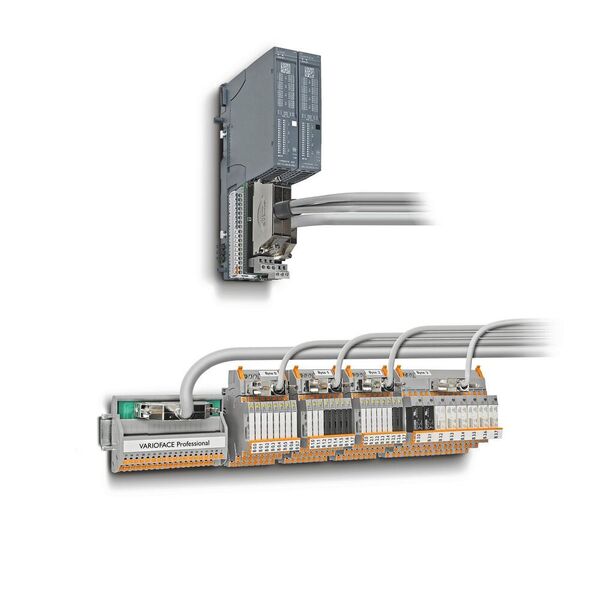 Systemverkabelung am Beispiel einer Siemens ET 200SP HA und Varioface-Systemadaptern PLC-V8 für DI/DO-Anwendungen. (Phoenix Contact)