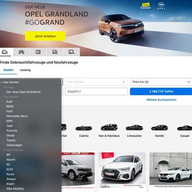 AutoScout24 erweitert das Vermarktungsangebot für OEMs und positioniert den Brand Hub als Showroom. (Bild: AutoScout24)