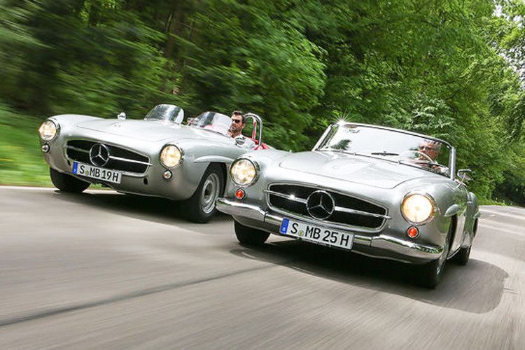 ... diese beiden Mercedes 190 SL von 1958 und 1961 ... (Foto: Daimler)