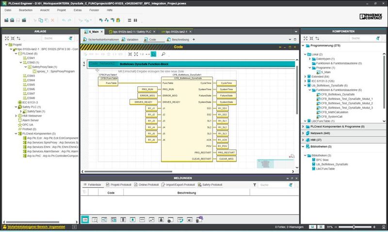 Der in Hochsprache programmierte Dynasafe-Funktionsbaustein ist einfach in der Sicherheitsapplikation nutzbar. (Bild: Botfellows)