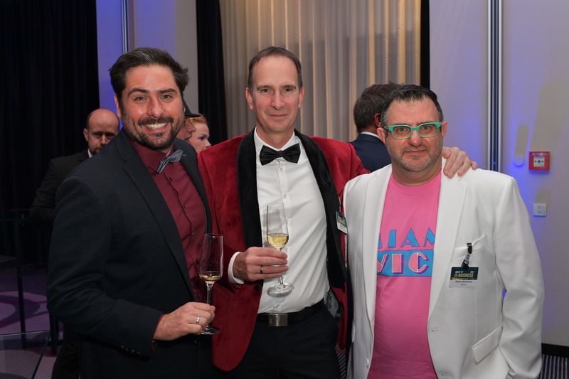 Im 80er Fieber sind auch (v. l.) Timo Kusian, Markensturm, Michael Puls, Littlebit, und Patris Soltanian, Patriot. (Hannes Magerstaedt)