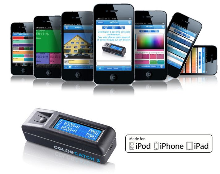 Voici le premier colorimètre au monde (via un accessoire Bluetooth) conçu pour l'iPod touch, l'iPhone et l'iPad. (Image: Colorix.com)
