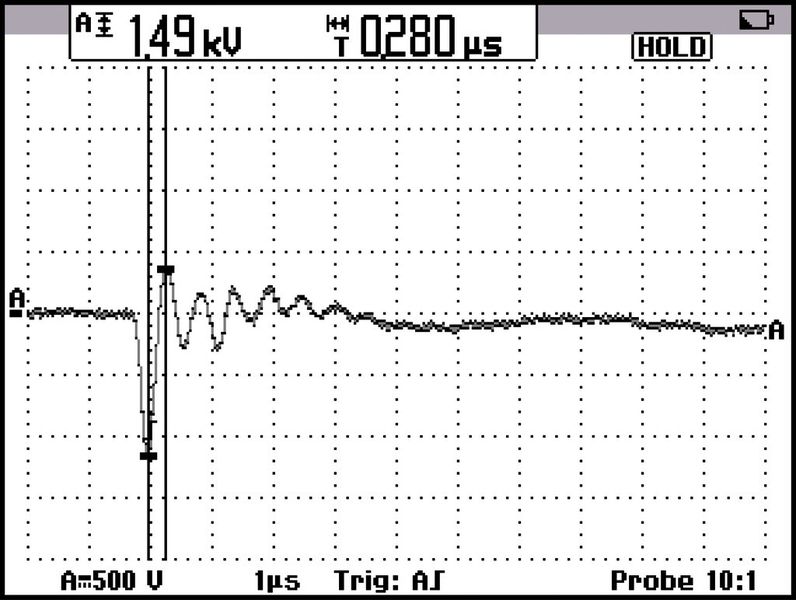 Bild 5: Typischer und inzwischen weit verbreiteter dU/dt-Puls mit 5,32 kV/µs (Bild: Bajog)