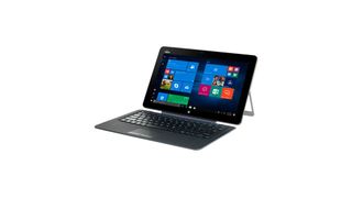 Das Stylistic R726 ist Fujitsus erstes Business-2-in-1-Tablet mit ausklappbarem Standfuß und Magnet-Keyboard. (Bild: Fujitsu)